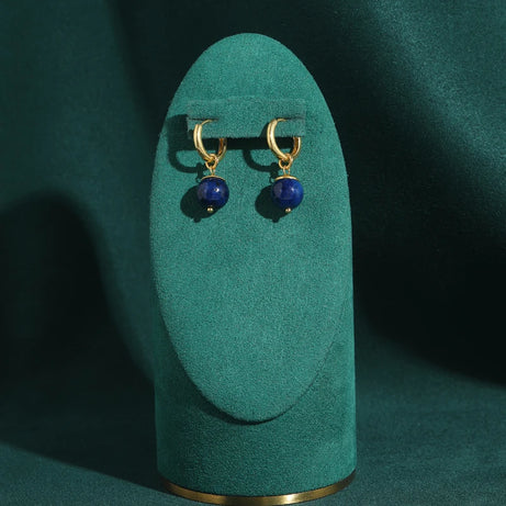 Vintage Lapis Lazuli Drop Earrings Hoop Gold Color High Quality Luxury Quality Jewelry Natural Stone Accessories Women Gift 2025 - Charlie Dolly