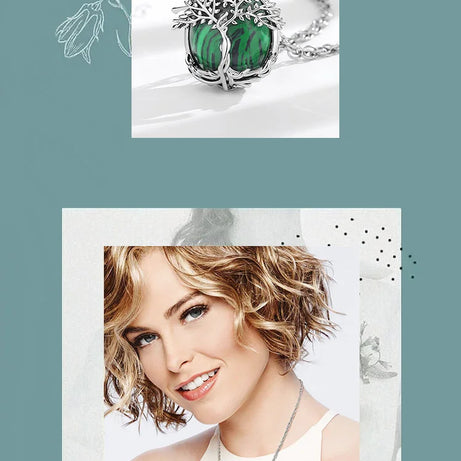Tree of Life Multi-Crystal Pendant Necklace, Obsidian Amethyst Turquoise Healing Amulet
