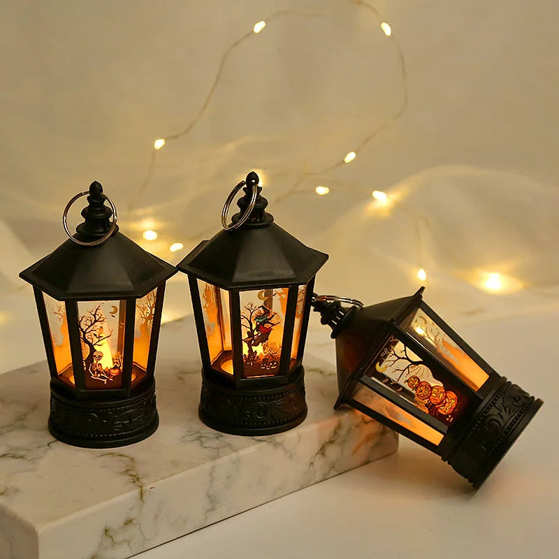 Halloween Decoration Electronic Candle Light Retro Pumpkin Witch Human Skeleton Night Light LED Lamp Halloween Decoration 2023 - Charlie Dolly