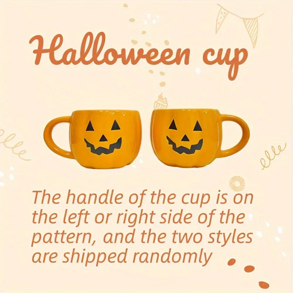 1pc 360ml Halloween Ceramic Mugs Pumpkin Ghost Ceramic Water Cup Novelty Milk Tea Mug Coffee Cup Halloween Decoration Gifts - Charlie Dolly