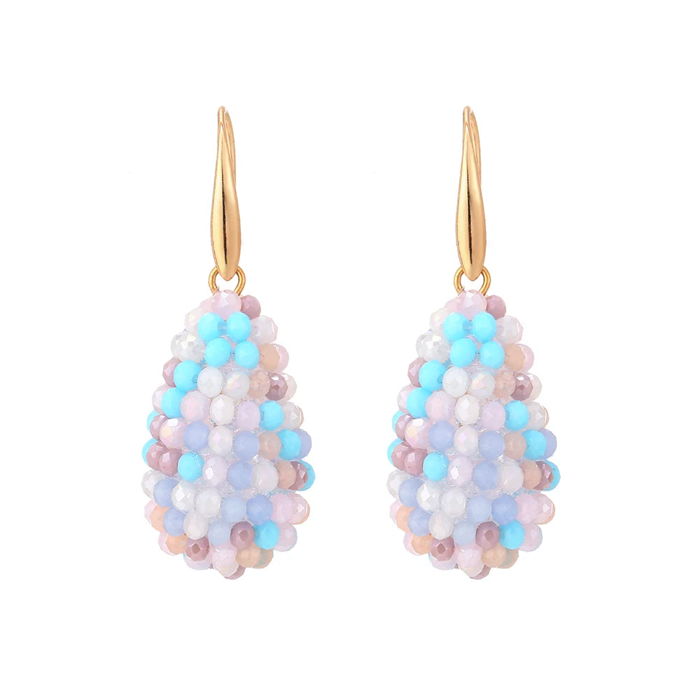 INKDEW Long Drop Earrings Beaded Multicolor Handmade Threading Crystal Big Earrings for Women Gift oorbellen Jewelry boho EA005