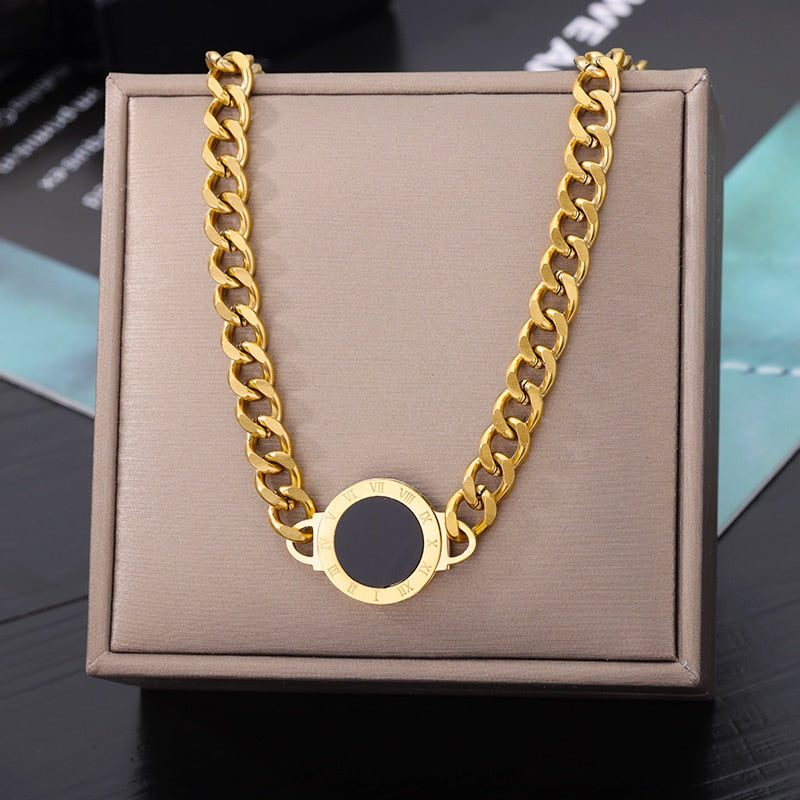 Stainless Steel Geometry Star Moon Butterfly Pendant Multilayer Chain Choker Necklace For Women Wedding Accessories Dropshipping