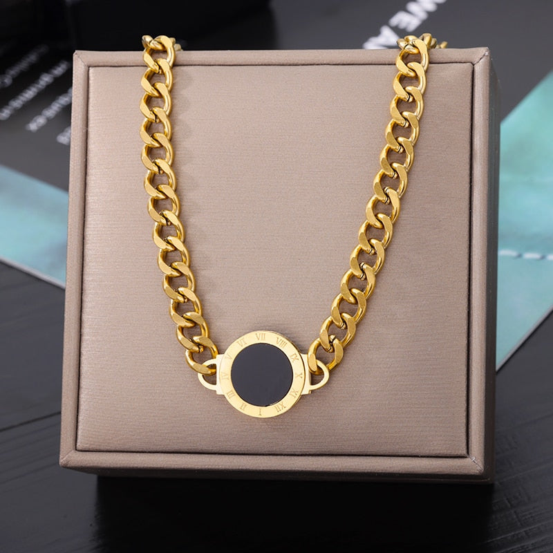 Stainless Steel Geometry Star Moon Butterfly Pendant Multilayer Chain Choker Necklace For Women Wedding Accessories Dropshipping - Charlie Dolly