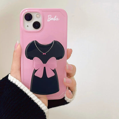 Barbie Pink Black Dress Iphone 14Promax13 Shell Fashion Women Mobile Phone Case Kawaii Cute Cartoon Cell Holder Girls Accessory