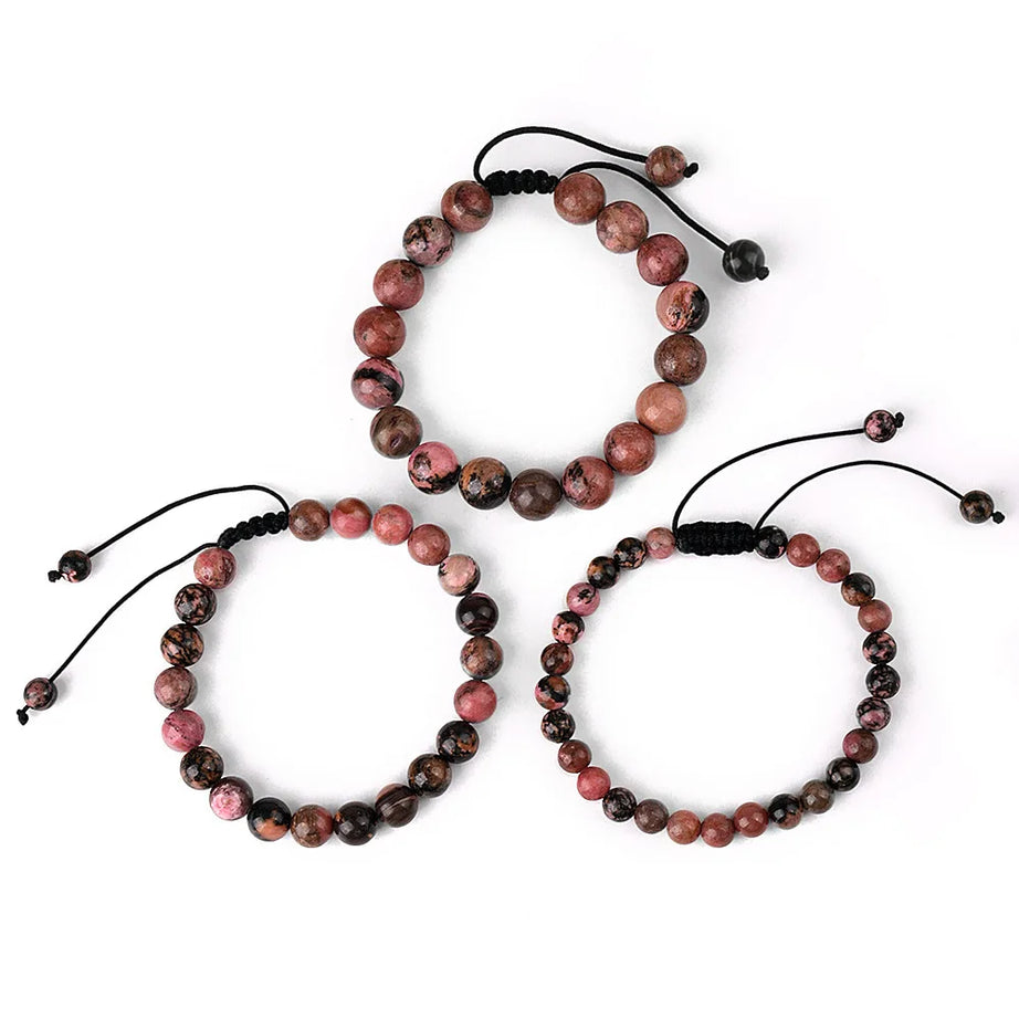 Natural Stone Beaded Bracelet — Tiger Eye, Agate & Lava