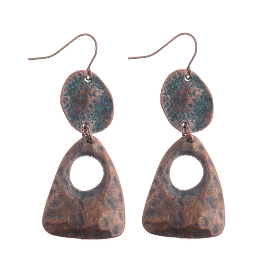 أقراط متدلية مصنوعة من سبائك البرونز العتيق للنساء أقراط Jhumka الهندية ذات سلسلة طويلة بوهو تريبل
