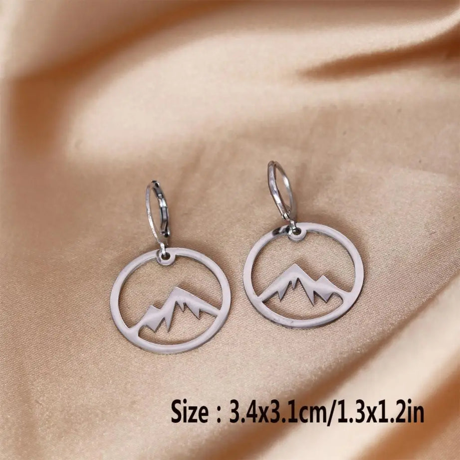 Snowy Mountain Stainless Steel Drop Earrings Jewelry