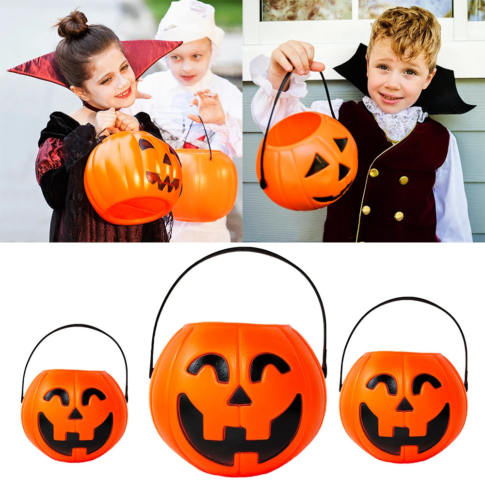 Halloween Pumpkin Bucket for Candy Snack Gift Holder Portable Boxes Kids Trick or Treat Packaging Halloween Decoration 2024 - Charlie Dolly