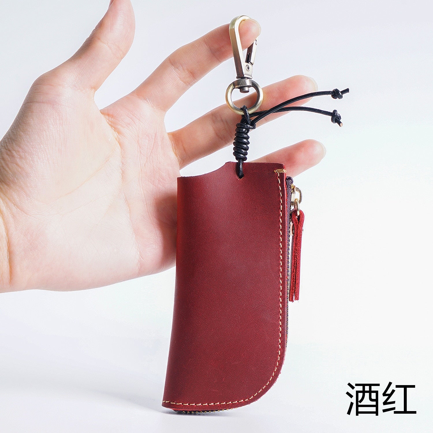 Genuine Leather Housekeeper Keychain Car Key Holder Men Zipper Key Ring Pouch Case Cover Keys Bag Key Organizer Wallet Purse - Charlie Dolly