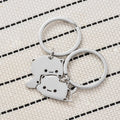 Cute Cat Keychain Stainless Steel Key ring Couple Lover Animal Matching Keyring Pendants Valentine's Day Gift - Charlie Dolly