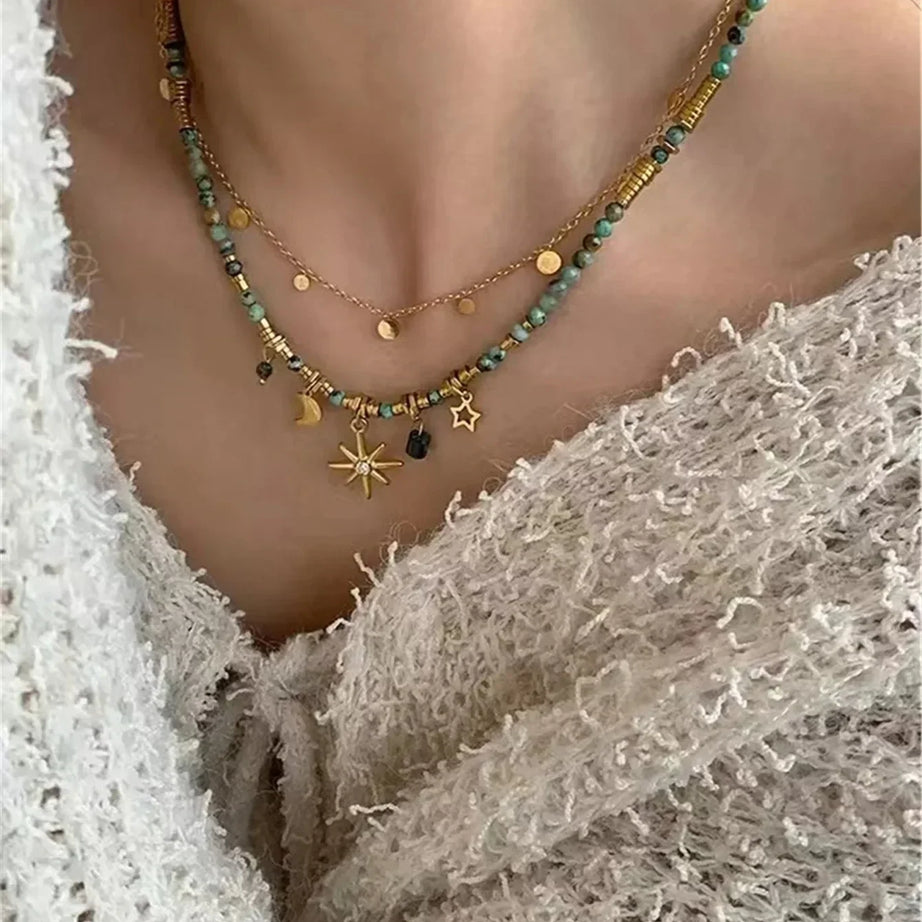 Seed Bead Double Layer Collar Necklace Jewelry