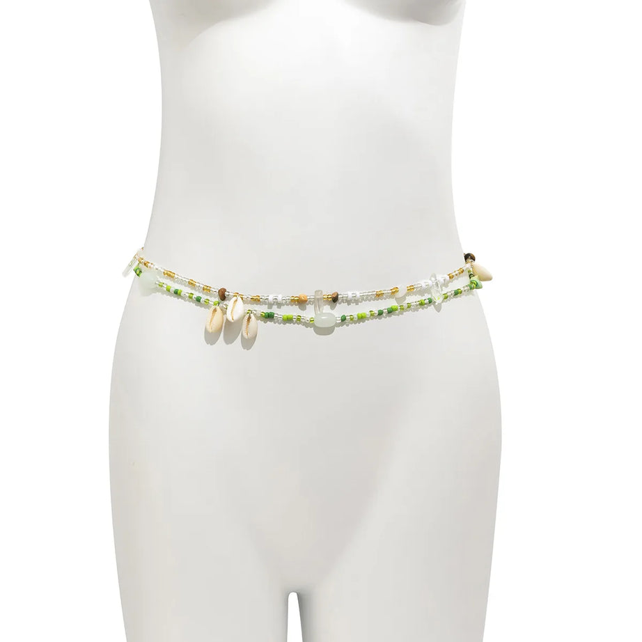 European American Sexy Handmade Colour Beads Shell Waist Belly Belt Chain Irregular Natural Stone Belly Chains Boho Body Jewelry - Charlie Dolly