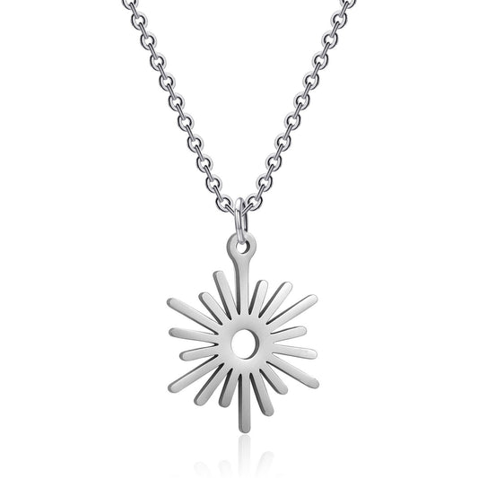 Hollow Sunflower Pendant Necklace Women&#39;s Necklace New Fashion Stainless Steel Jewelry Hip Hop Punk Accessories Wholesale - Charlie Dolly