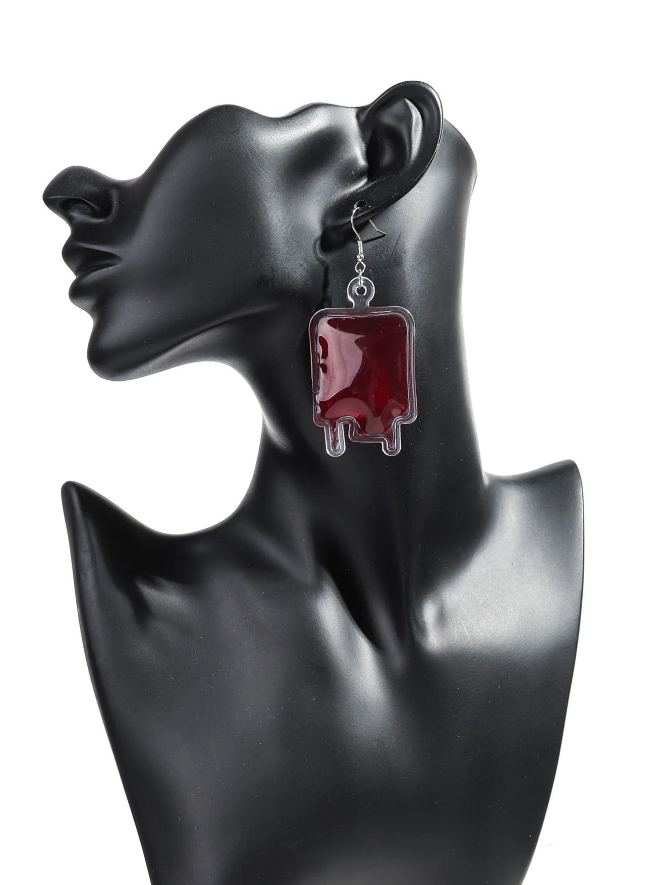 New Halloween Big Plasma Blood Bag Acrylic Drop Earrings for Women Creative Gothic Blood Pack Long Earring Vampire Jewelry Gifts - Charlie Dolly