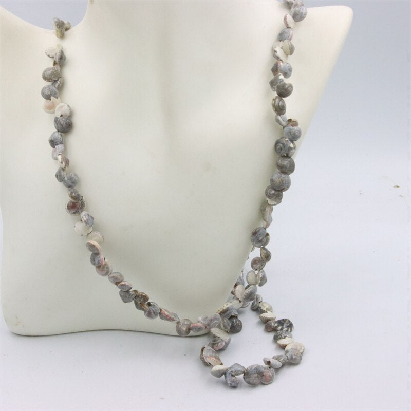 Trendy Fashion  Jewelry Natural Sea Snail Shape Shell Beads Making Long Necklace Sweater Design For Women Party Gift Accessories - Charlie Dolly