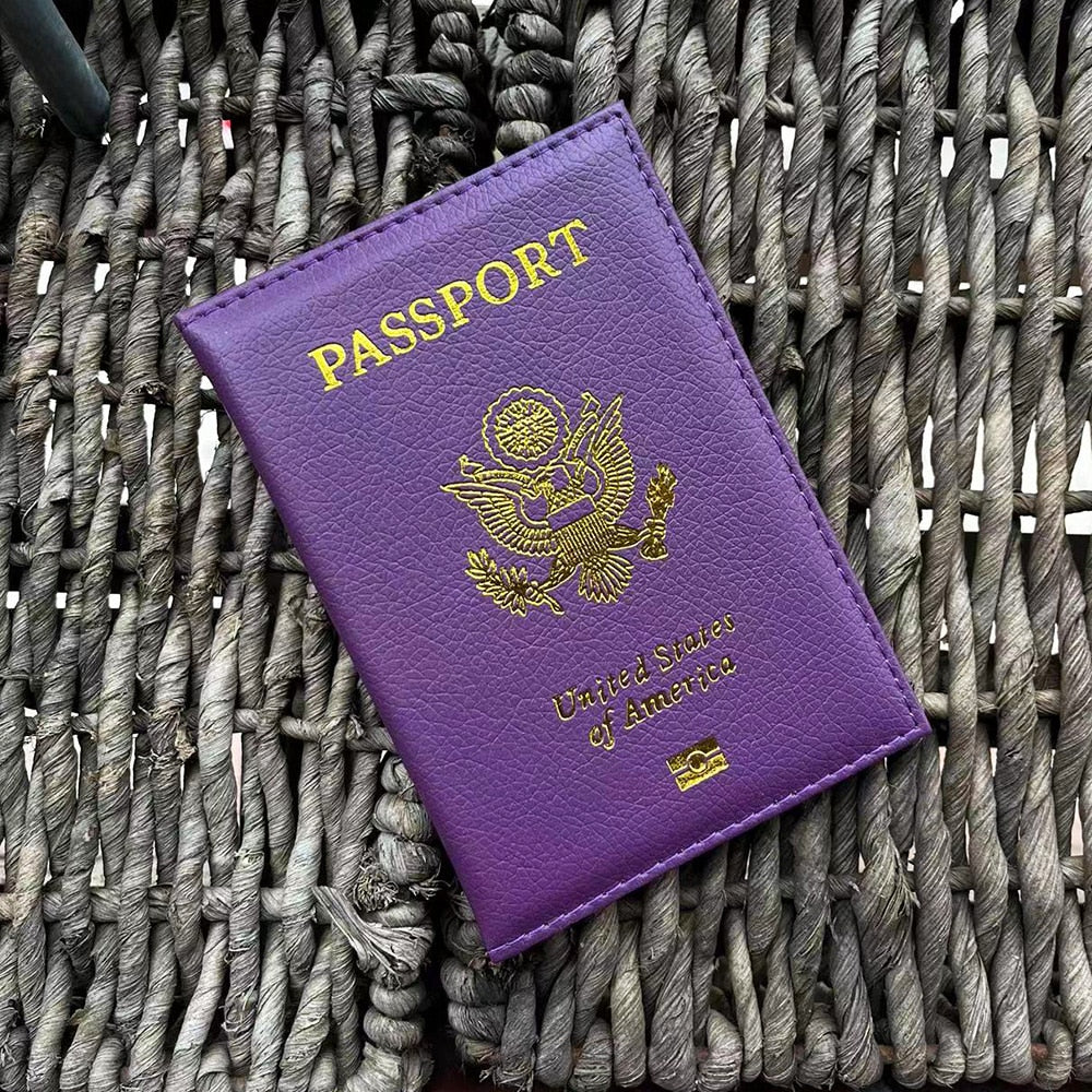 Personalised Passport Cover women With Name USA Cute Pink Personalized Passport Holder designer Travel Passport Case Pouch - Charlie Dolly