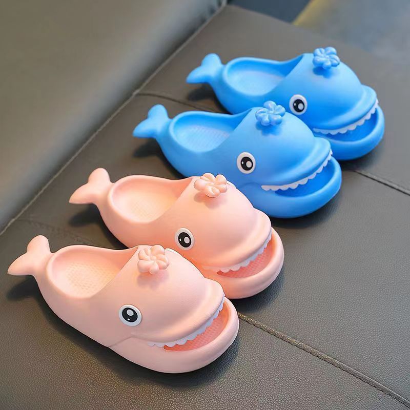 Creative Pink Shark Slippers Girls Boys Bubble Slides Shoes Kids Beach Shark Sandals Home Slipper Babi Indoor Shoes - Charlie Dolly