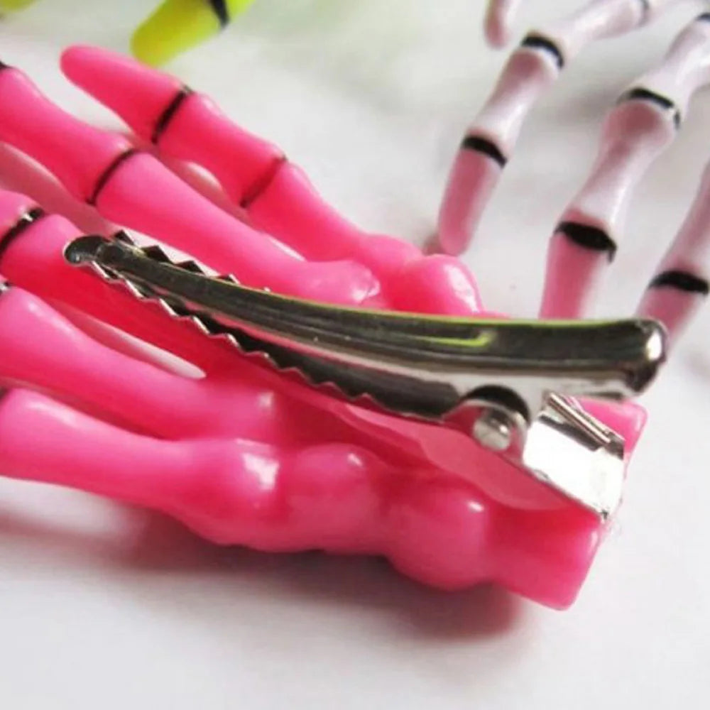 2 Pcs/Set New Skull Hand Bone Hairpin Gripper Ghost Skeleton Hair Clips Hairclips Bone Claw Hair Accessories Mujer Hairclip - Charlie Dolly