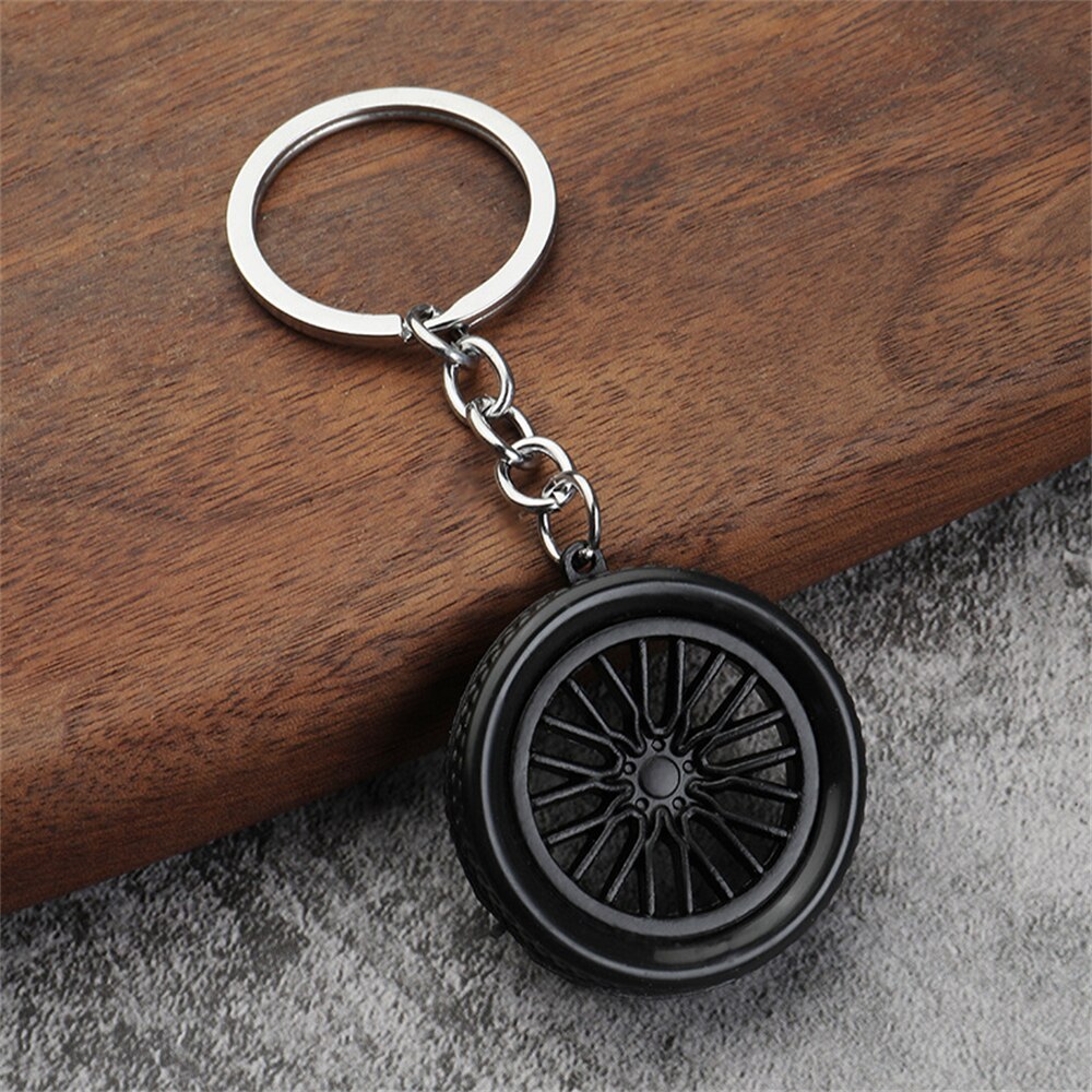 Creative Wheel Hub Key Chains Colorful Metal Tire Keyring for Men Trendy Design Car Keychain Accessories Cool Gifts - Charlie Dolly