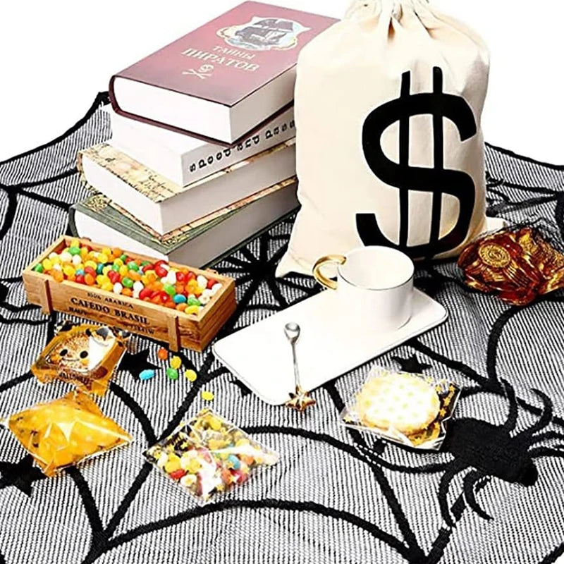 Halloween Black Lace Placemat Happy Halloween Party Decorations 2024 For Home Spider Web Tablecloth Kitchen Dining Table Covers - Charlie Dolly