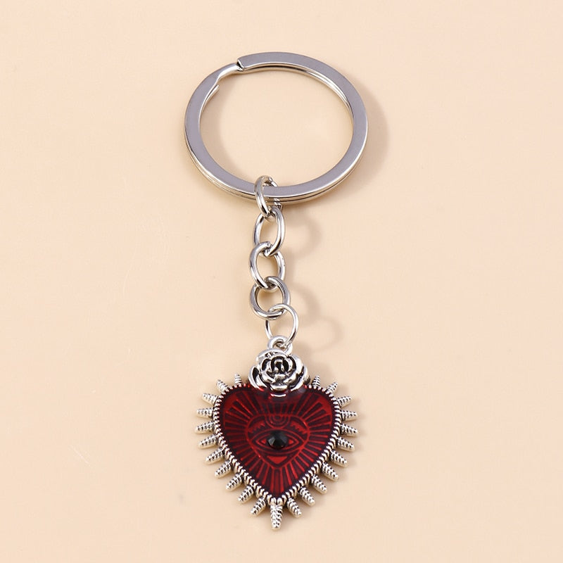 1Pc Bohemia Evil Eye Hamsa Hand Keychain for Women Men Blue Eye Sun Feather Key Ring Bag Pendant Car Key Holder Rings Wholesale - Charlie Dolly