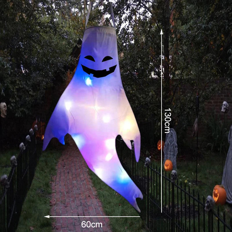 Halloween LED Light Hanging Ghost For Halloween Party Home Outdoor Indoor Decoration Large Glowing Spooky Lamp Horror Props 2024 - Charlie Dolly
