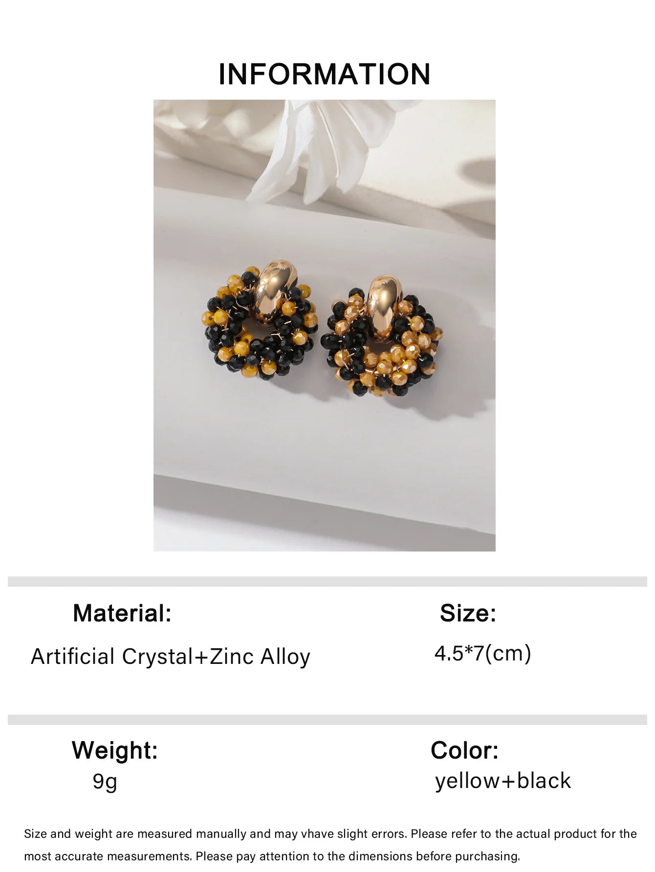 Boho Elegant Crystal Beads Drop Earrings for Women Luxury Geometric Dangle Summer Beach Party Jewelry