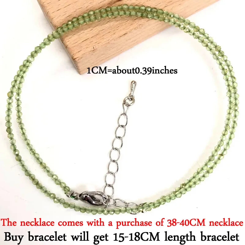 2025 New Boho Exquisite 2mm Natural Stone Necklace Small Chain Ladies Fashion Bracelet Accessories Charm Jewelry Accessorie