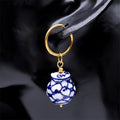 Handmade Chinese Style Blue And White Porcelain Dangle Earring Stainless Steel Ceramic Bead Female Drop Earrings Jewelry LS10S01 - Charlie Dolly