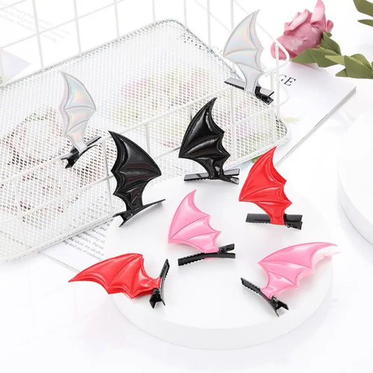 Bat Wings Shape Hairpins Halloween Devil Ears Headband Punk Hair Clip Gothic Costume Haunted House Party Adults Kids Head Decor