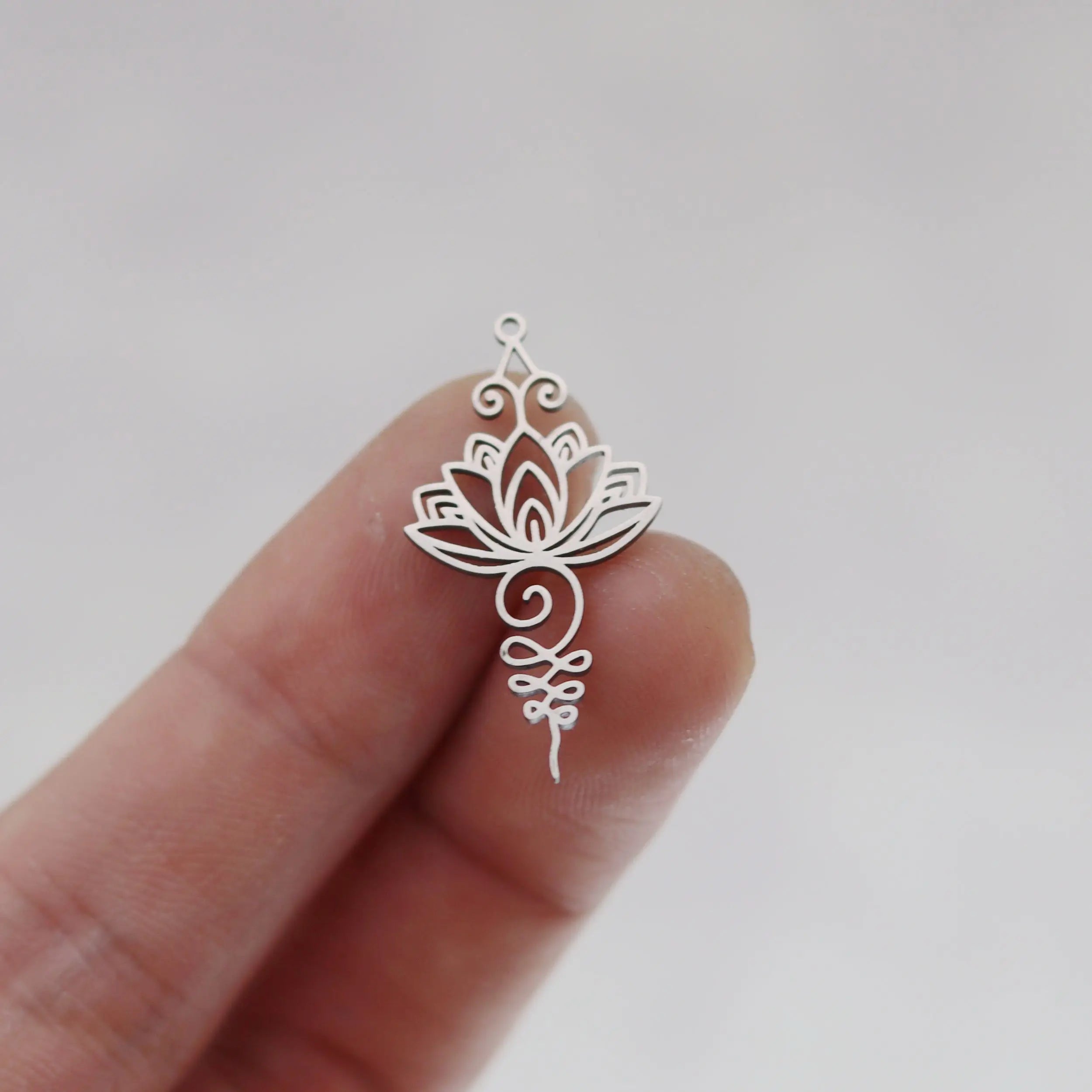 3pcs Unalome Lotus Flower Pendant Buddha Buddhism Om Yoga Charms Necklace Earrings Amulet Jewelry Making Supplies DIY