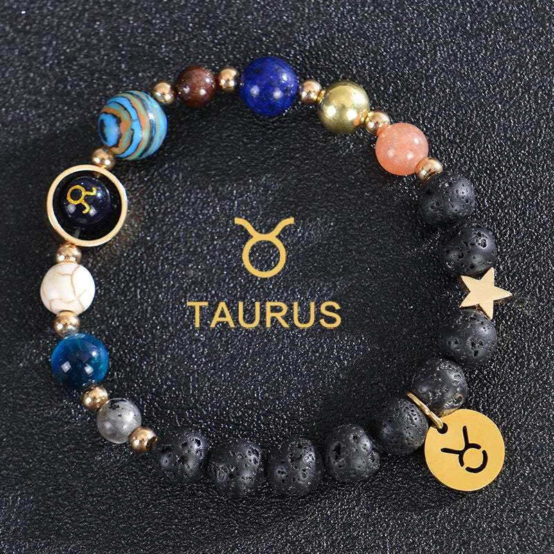 Zodiac Bracelets for Women 12 Constellations Crystal Stone Bracelet for Birthday Zodiac Gifts Constellation Charm Bracelet