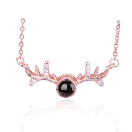 Projection Necklace, I Love You in 100 Languages, Zircon Heart Pendant Gift