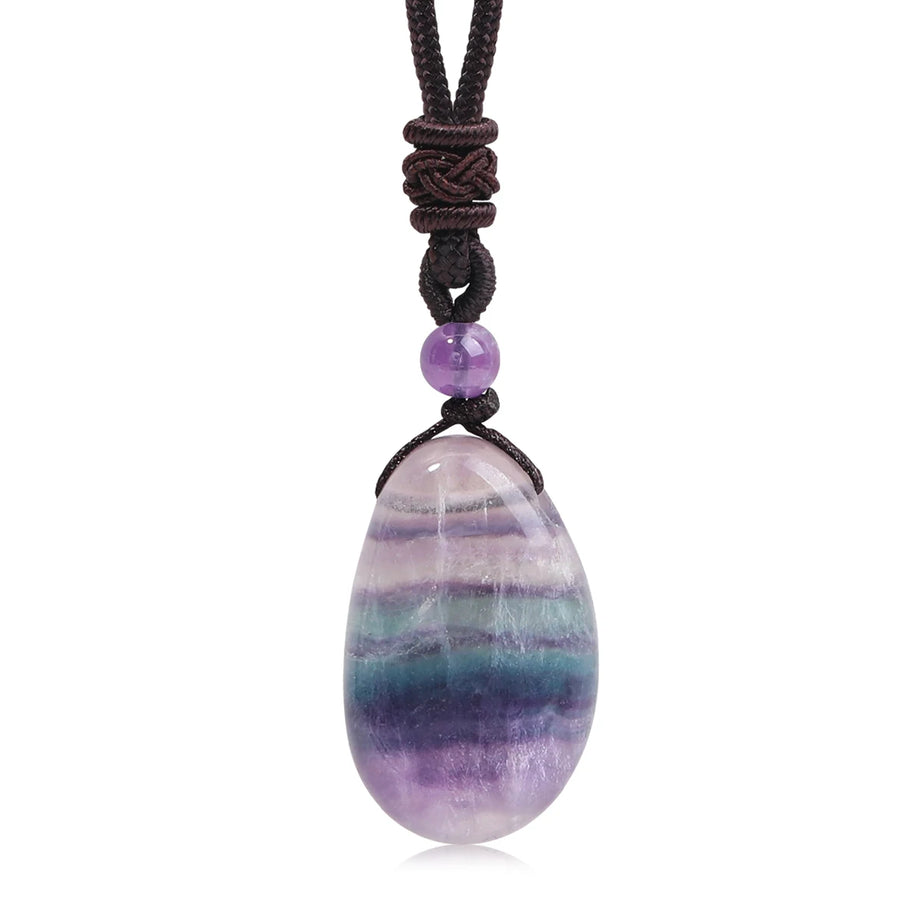 Water Droplet Crystal Pendant, Natural Stone Spiritual Necklace