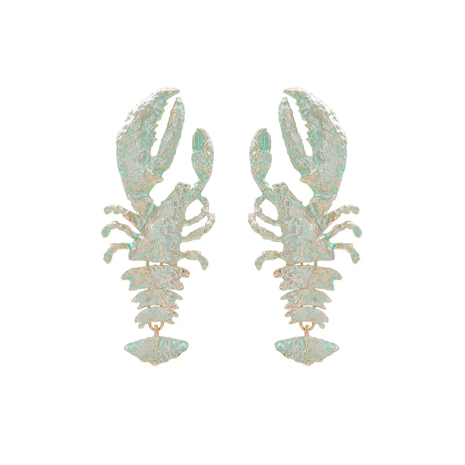 Enamel Lobster Ocean Drop Earrings Jewelry