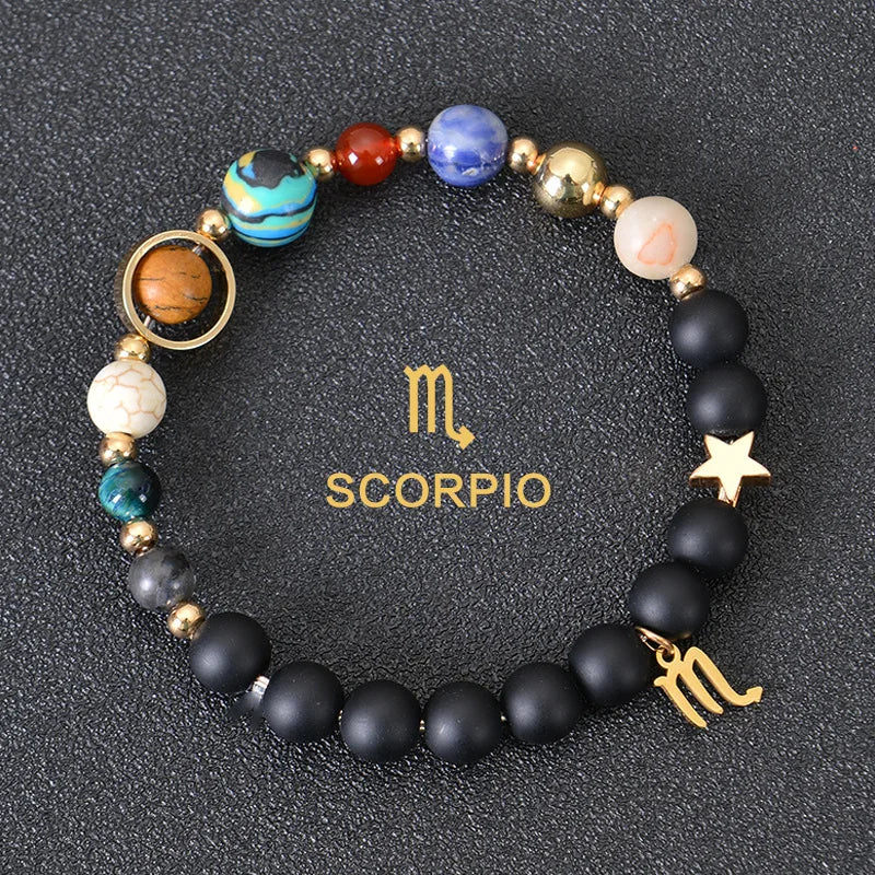 Zodiac Bracelets for Women 12 Constellations Crystal Stone Bracelet for Birthday Zodiac Gifts Constellation Charm Bracelet