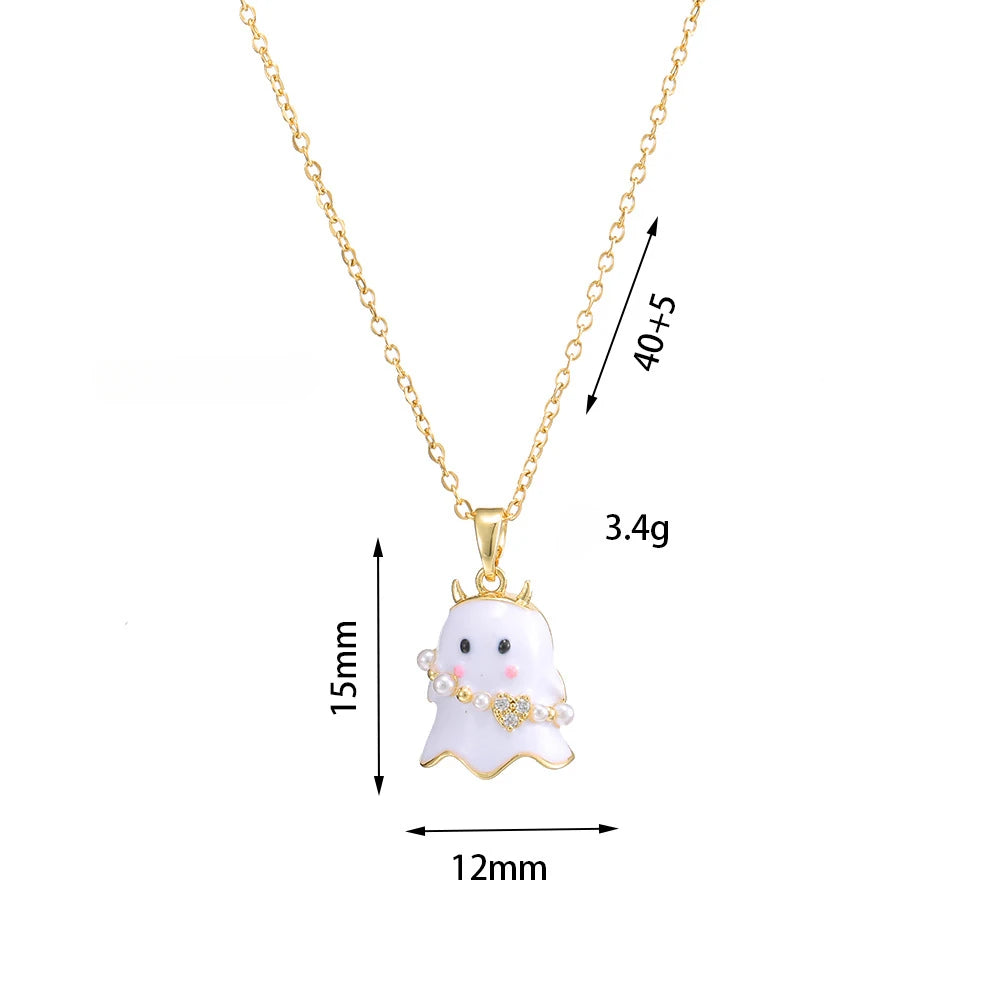 Stainless Steel Chain Cute Mononoke Pendant Necklace for Women Girls Lovely Jewelry Accessories Halloween Gifts for Lover - Charlie Dolly