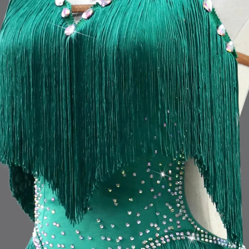 Sexy Latin Dress Women Elegant Dancewear Line Dance Practice Clothes Prom Sport Suit Ballroom Stage Outfit Parties Party Costume Green Dress / CHINA / Sexy Latin Dress Women Elegant Dancewear Line Dance Practice Clothes Prom Sport Suit Ballroom Stage Outfit Parties Party Costume Green Dress / CHINA /