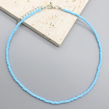 Handmade Seed Bead Colorful Boho Choker Necklace