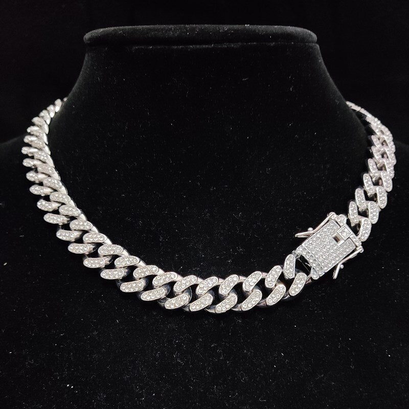 Men Women Hip Hop Buddha Pendant Necklace with 13mm Crystal Cuban Chain HipHop amulet Necklaces Fashion Charm Jewelry Best Gifts - Charlie Dolly