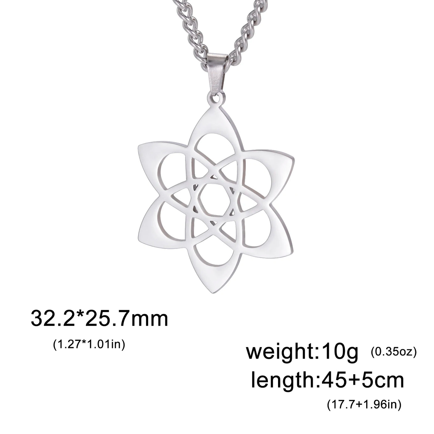 Chakra Lotus & Star of David Amulet Necklace, Hebrew Sacred Protection Talisman