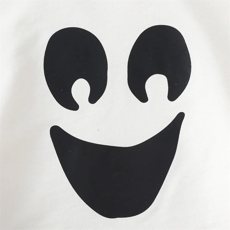 Toddler Baby Halloween Costume Kids Smiley Print Hooded Poncho Cloak Cape Role-playing Cosplay Clothes 18M-6T - Charlie Dolly