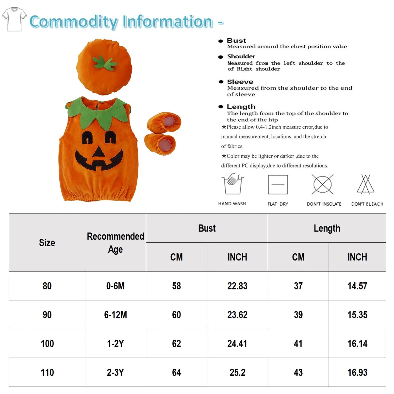 Halloween Pumpkin Costume Kids Children Hat Cosplay for Baby Girls Boys Stage Performance Holiday Party Clothing Suit Gifts - Charlie Dolly