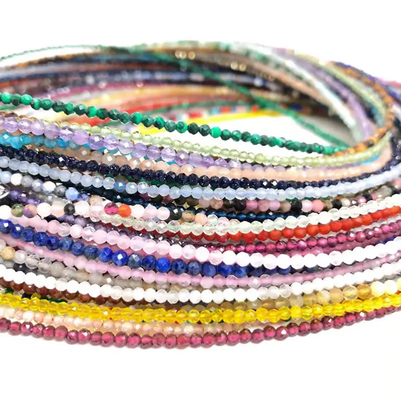 2025 New Boho Exquisite 2mm Natural Stone Necklace Small Chain Ladies Fashion Bracelet Accessories Charm Jewelry Accessorie