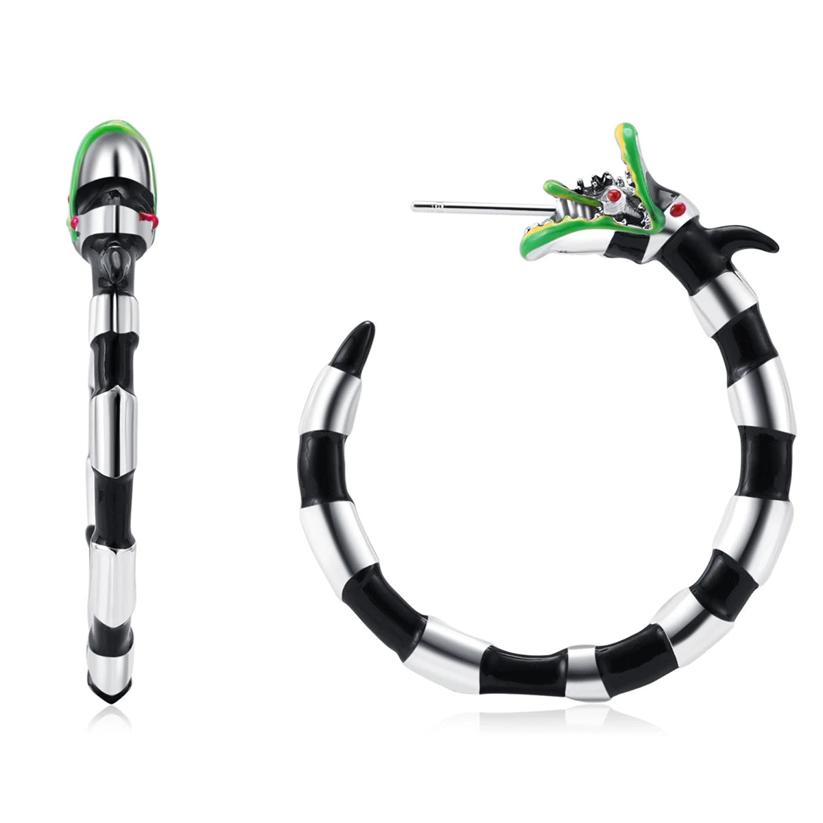 Harong Halloween Creative Beetlejuice Hoop Earring for Women Beetle Sandworm Creepy Chunky Jewelry Cosplay Accessories Gift - Charlie Dolly