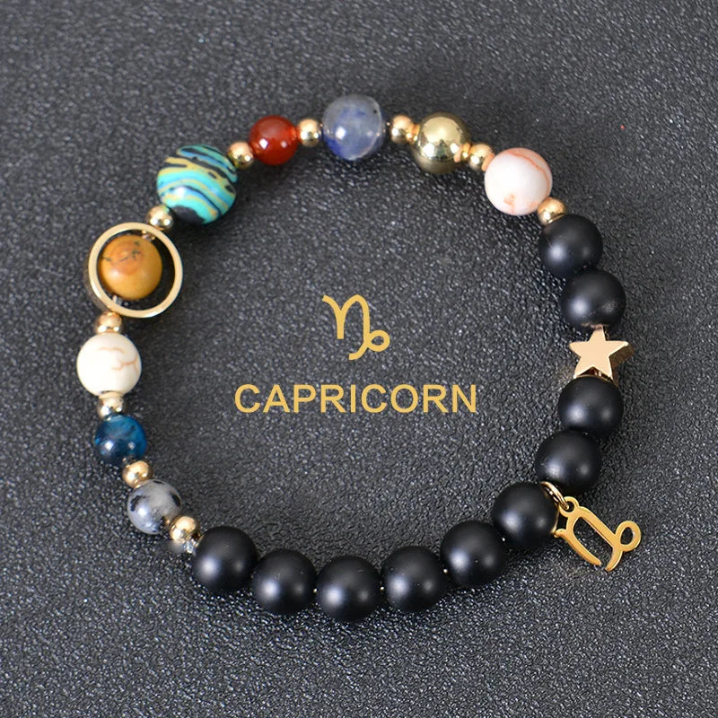 Zodiac Bracelets for Women 12 Constellations Crystal Stone Bracelet for Birthday Zodiac Gifts Constellation Charm Bracelet