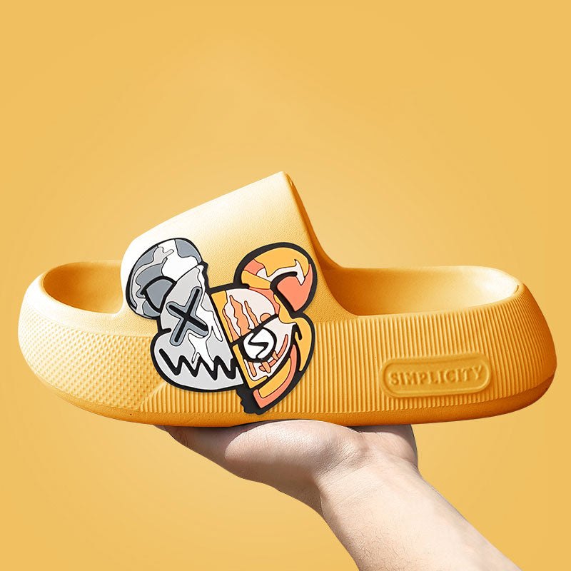 Mo Dou 2023 New Summer Slippers Cute Dog Sticker Thick Sole Soft Women Sandals Bathroom Beach Indoor Outdoor Men Slides Cool - Charlie Dolly