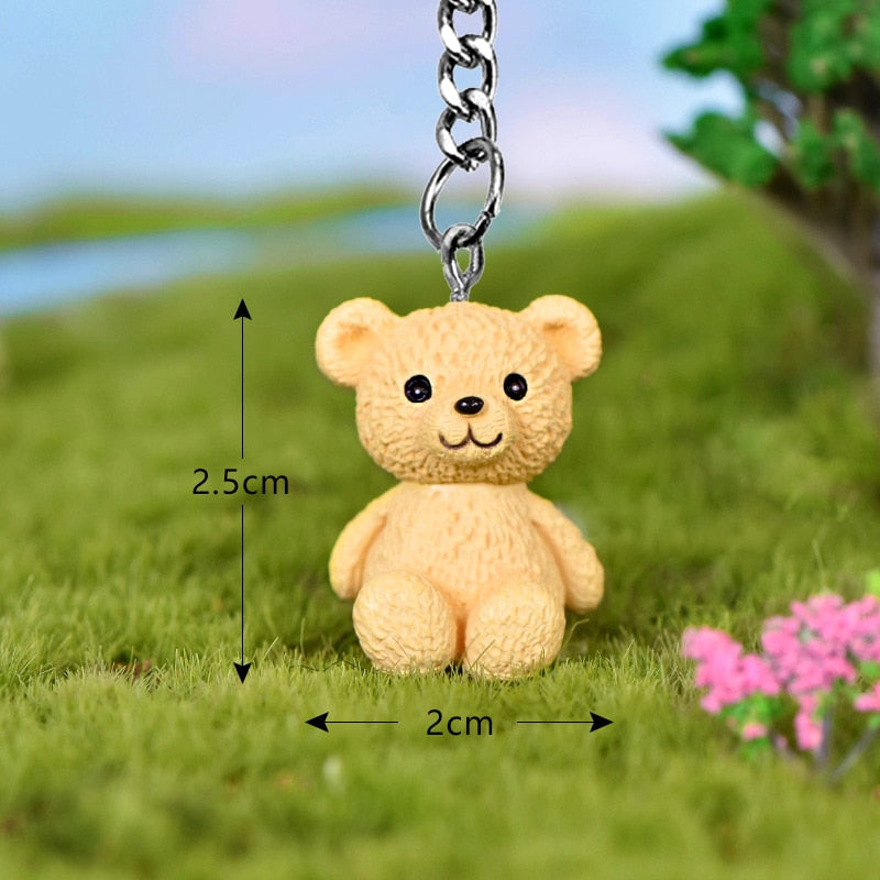 Cute Mini Teddy Bear Doll Keychain Novelty Girls Cartoon Small Animal Key Chain On Student Bag Trinket Jewelry Party Gift - Charlie Dolly