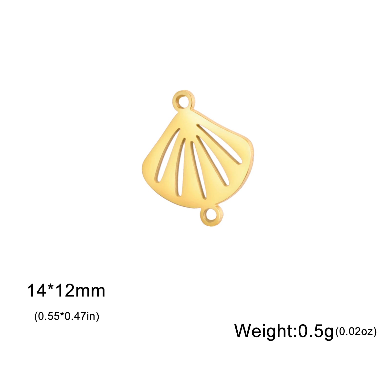 5 pieces of lotus shell stainless steel bracelet pendant necklace small sun shell pendant DIY necklace bracelet earrings jewelry