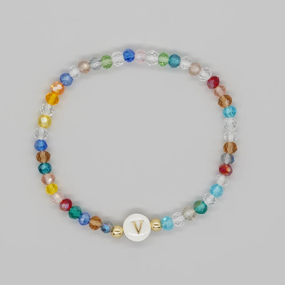 Go2Boho Crystal Shell Letter A-Z Bracelets for Women Boho Summer Beach Lucky Fashion Trend Jewelry Accessories Surprise Gifts